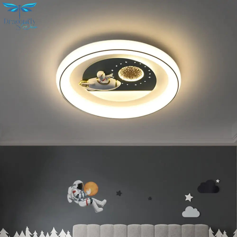 Modern Simple Led Ceiling Lamp Kids Room Chandelier B Astronaut Rocket Cartoon Bedroom Light