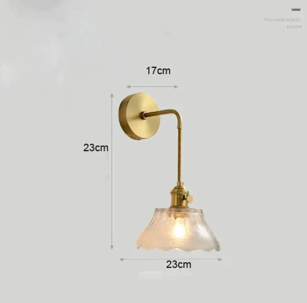 Modern Simple Nordic Living Room Bedroom Copper Wall Lamp B / Without Bulb Lamps