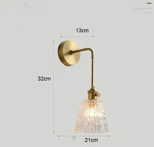 Modern Simple Nordic Living Room Bedroom Copper Wall Lamp C / Without Bulb Lamps
