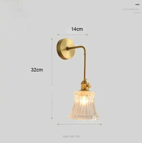 Modern Simple Nordic Living Room Bedroom Copper Wall Lamp D / Without Bulb Lamps