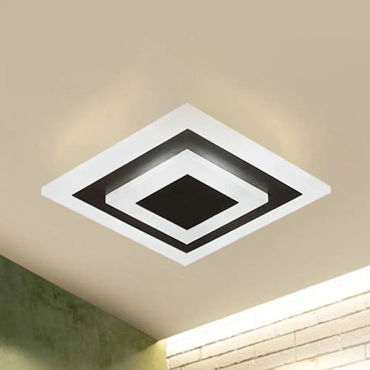 Modern Square Acrylic Led Flush Mount Ceiling Light - Stylish Lamp For Corridors And Kitchens