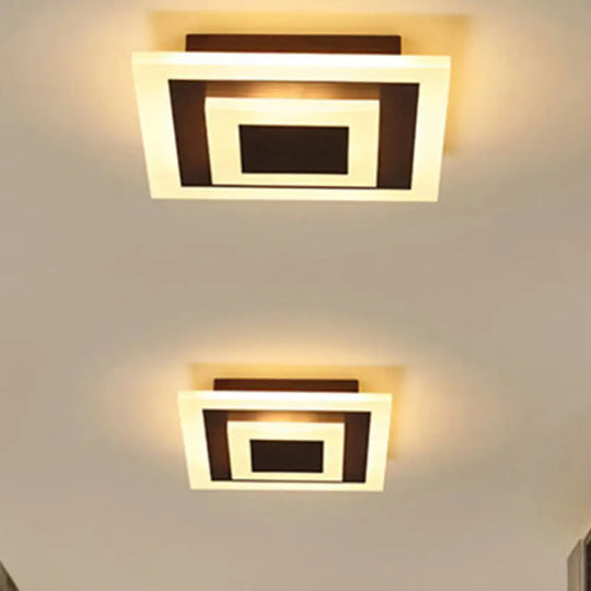 Modern Square Acrylic Led Flush Mount Ceiling Light - Stylish Lamp For Corridors And Kitchens