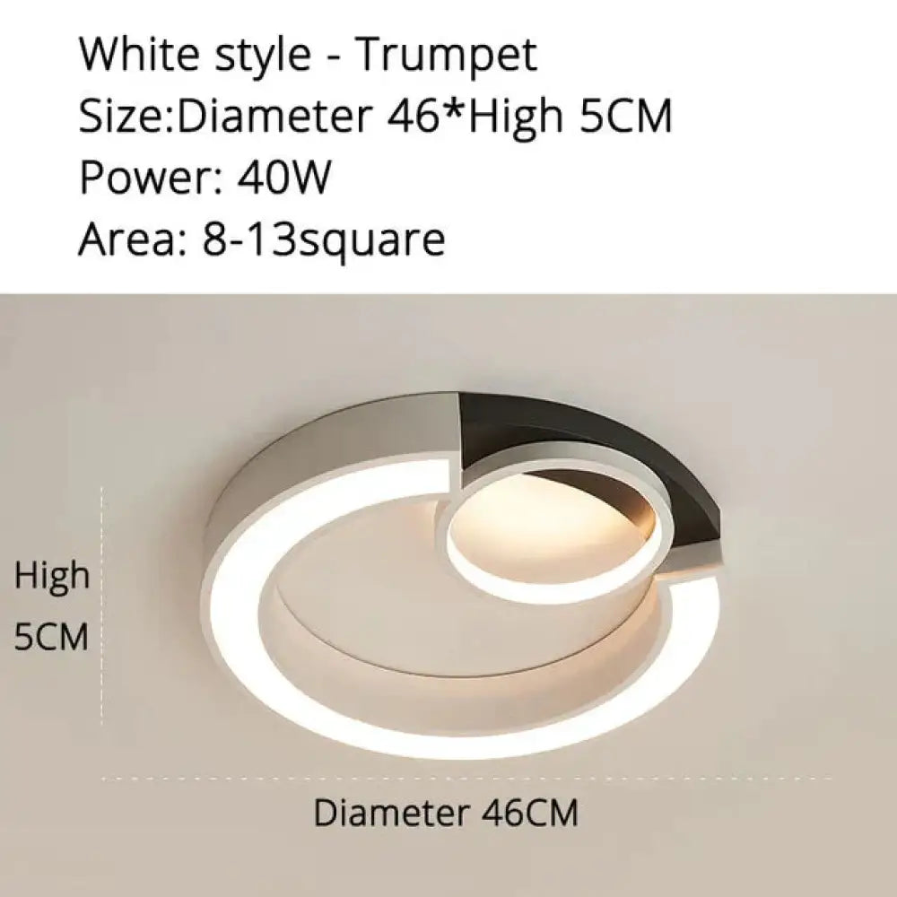 Modern White/Black Style Led Ceiling Lights Mounted Lamp Living Room Bedroom Fixture Remote Control