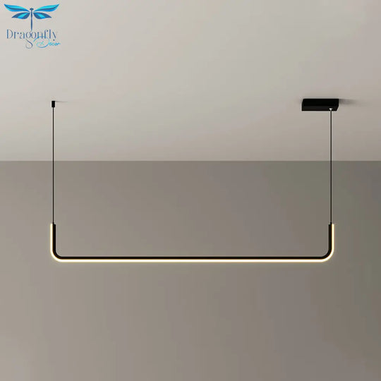 Molly - Sleek Aluminum Linear Pendant Light Fixture Simplicity Black/Gold Led Hanging Lamp Over