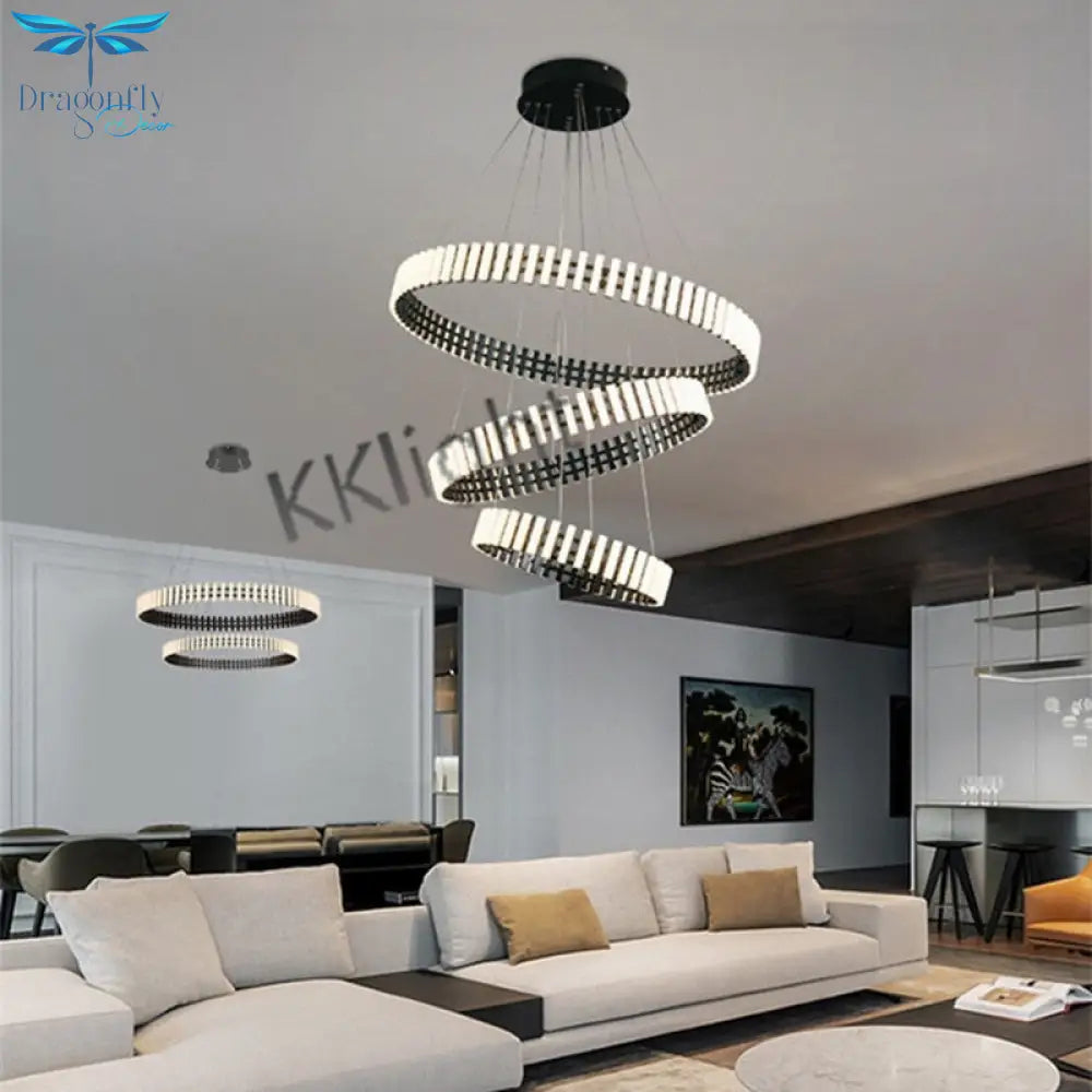 Multi Tire Double Height Led Chandelier For Living Room Hotel And Business Place