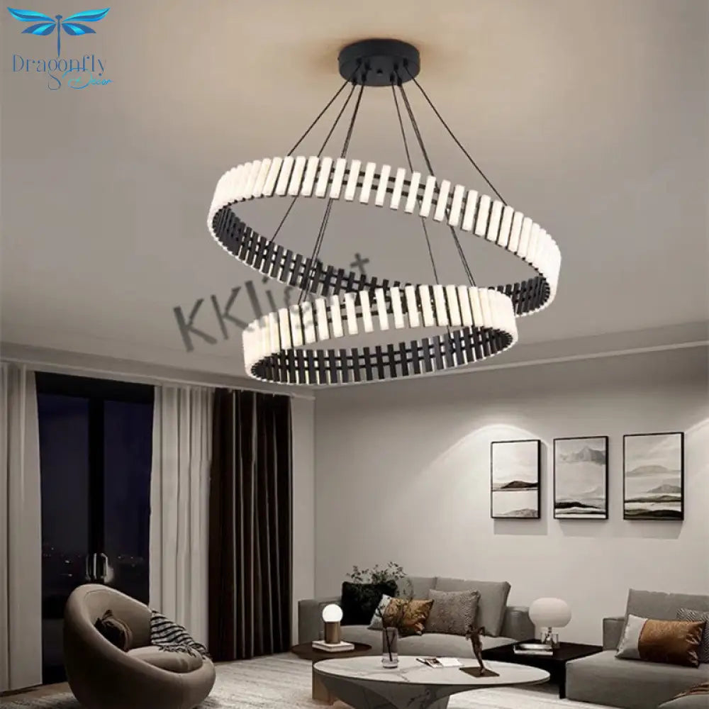 Multi Tire Double Height Led Chandelier For Living Room Hotel And Business Place