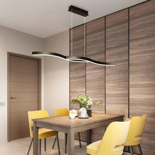 Nahiya - Modern Led Hanging Light Fixture For Dining Room Black / 39.5’ White Pendant Lighting