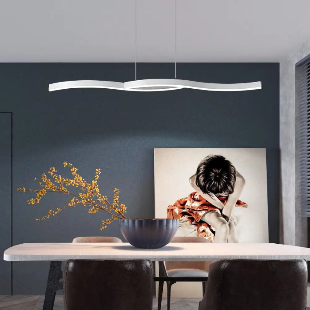 Nahiya - Modern Led Hanging Light Fixture For Dining Room White / 39.5’ Pendant Lighting