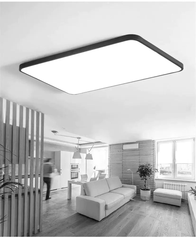 Nathaly - Ultra - Thin Square Led Surface Mount Ceiling Lamp Black / 30X30X5Cm 16W Cool White