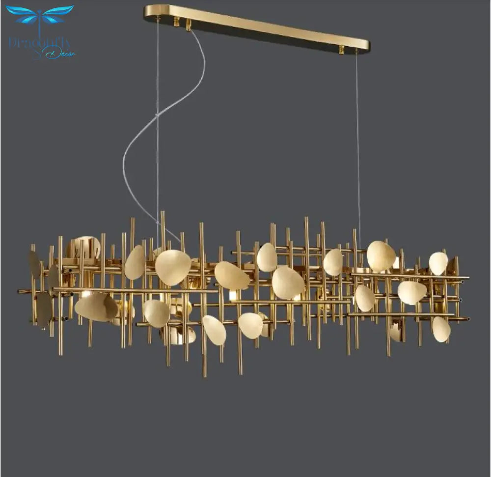 New Chandelier Contracted Geometry Long Restaurant Lighting Modern Island Hotel Luxury Lamps