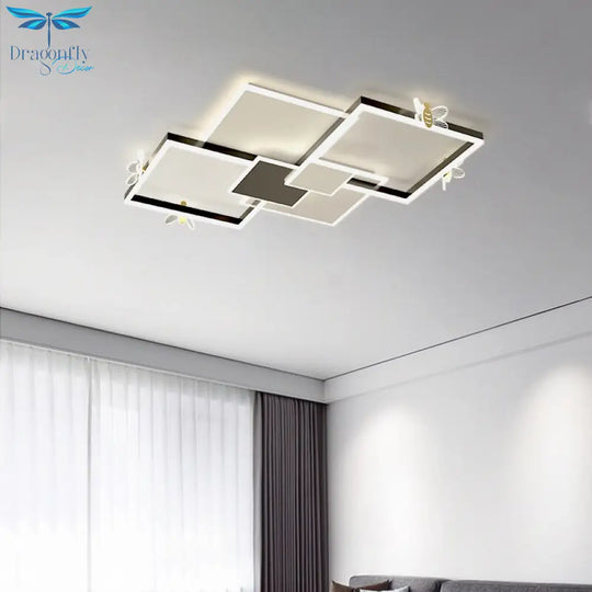New Chandeliers Nordic Atmosphere Living Room Ceiling Decoration Lamp Modern Minimalist Square