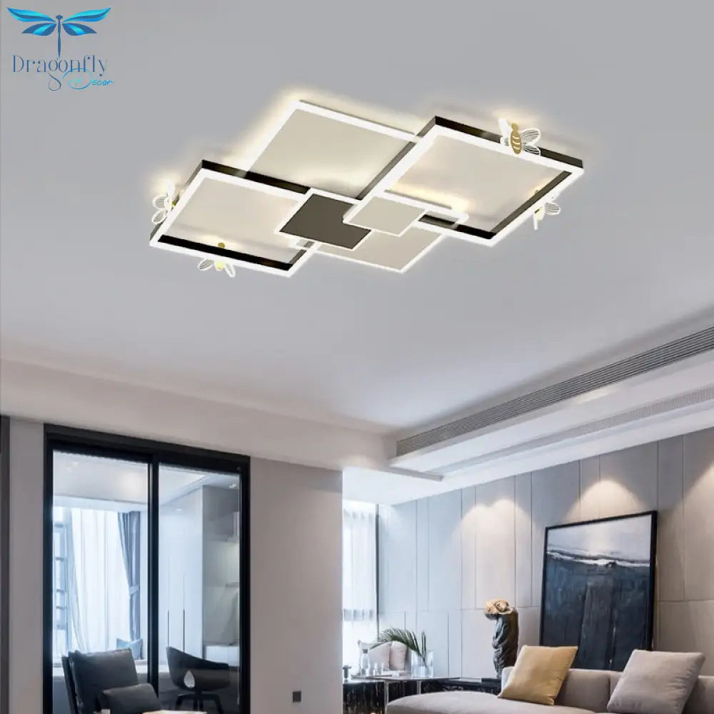 New Chandeliers Nordic Atmosphere Living Room Ceiling Decoration Lamp Modern Minimalist Square