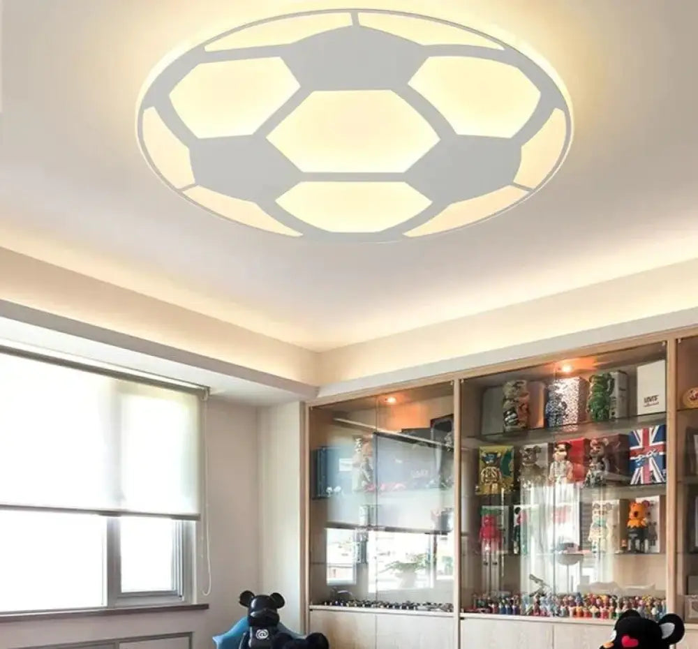 New Designer Led Kids Ceiling Lamp With Football For Bedroom Remote Control Ultrathin Llight Home