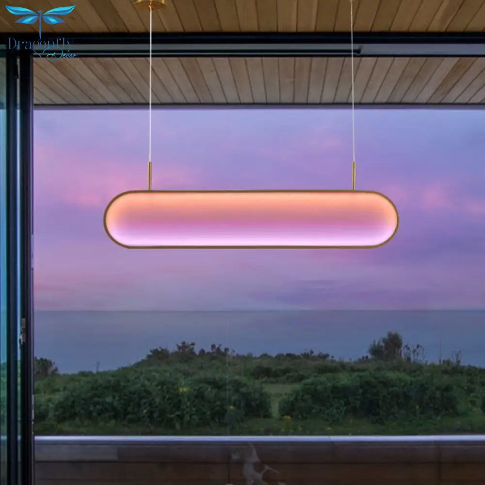 New Led Chandelier Remote Control For Bedroom Restaurant Bar Sunset Setting Sun Free Color