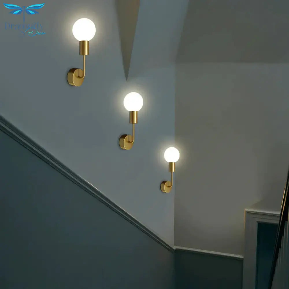 New Modern Bedroom Bedside Corridor Copper Wall Lamp Lamps