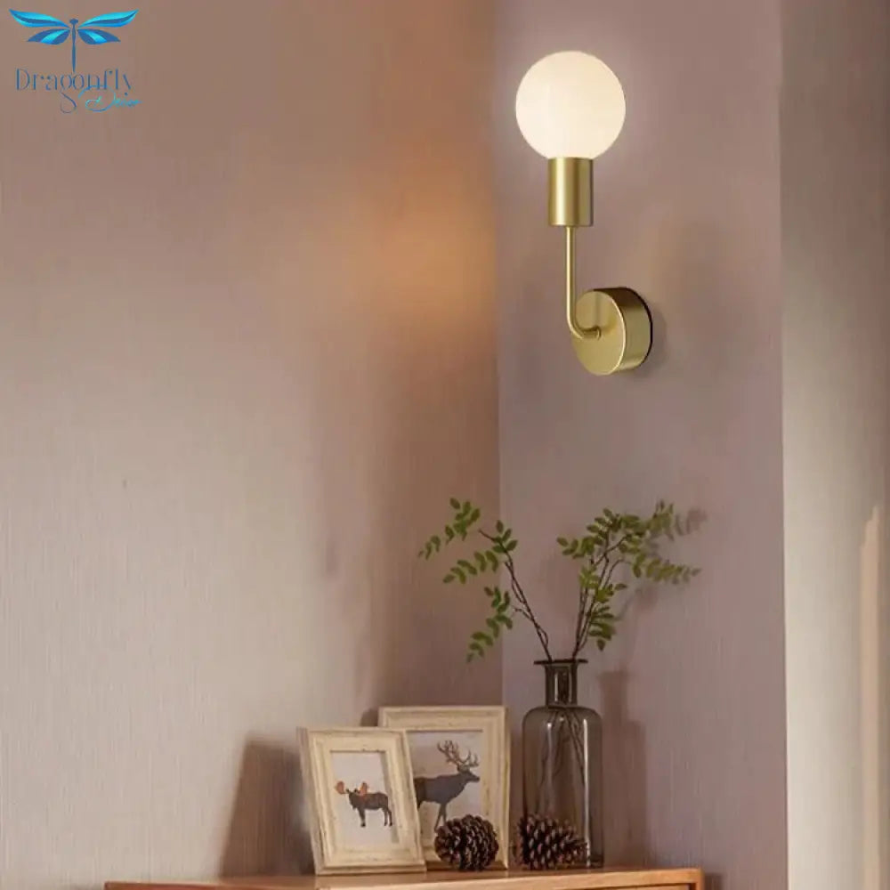New Modern Bedroom Bedside Corridor Copper Wall Lamp Lamps