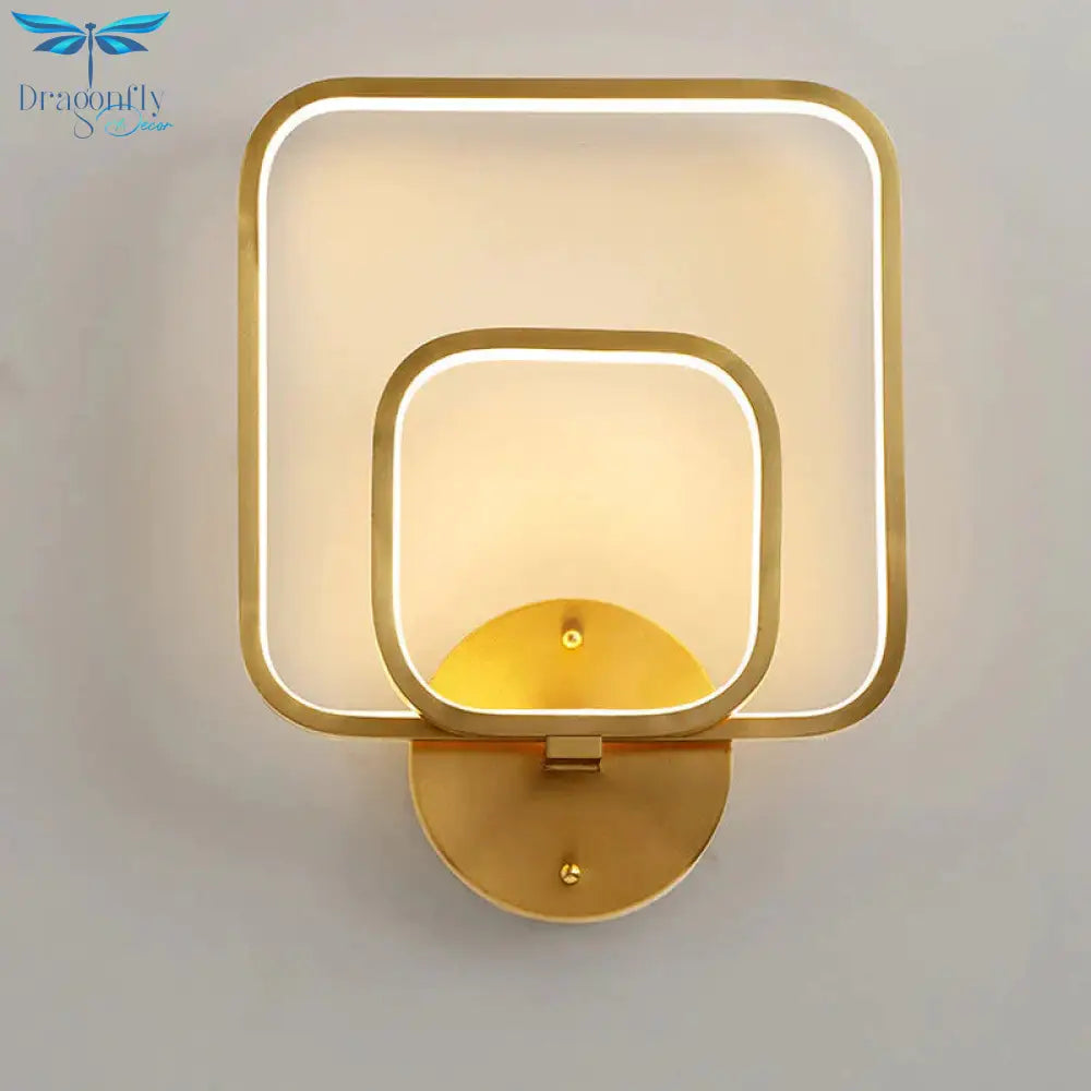 New Modern Simple Square Copper Wall Lamp Lamps