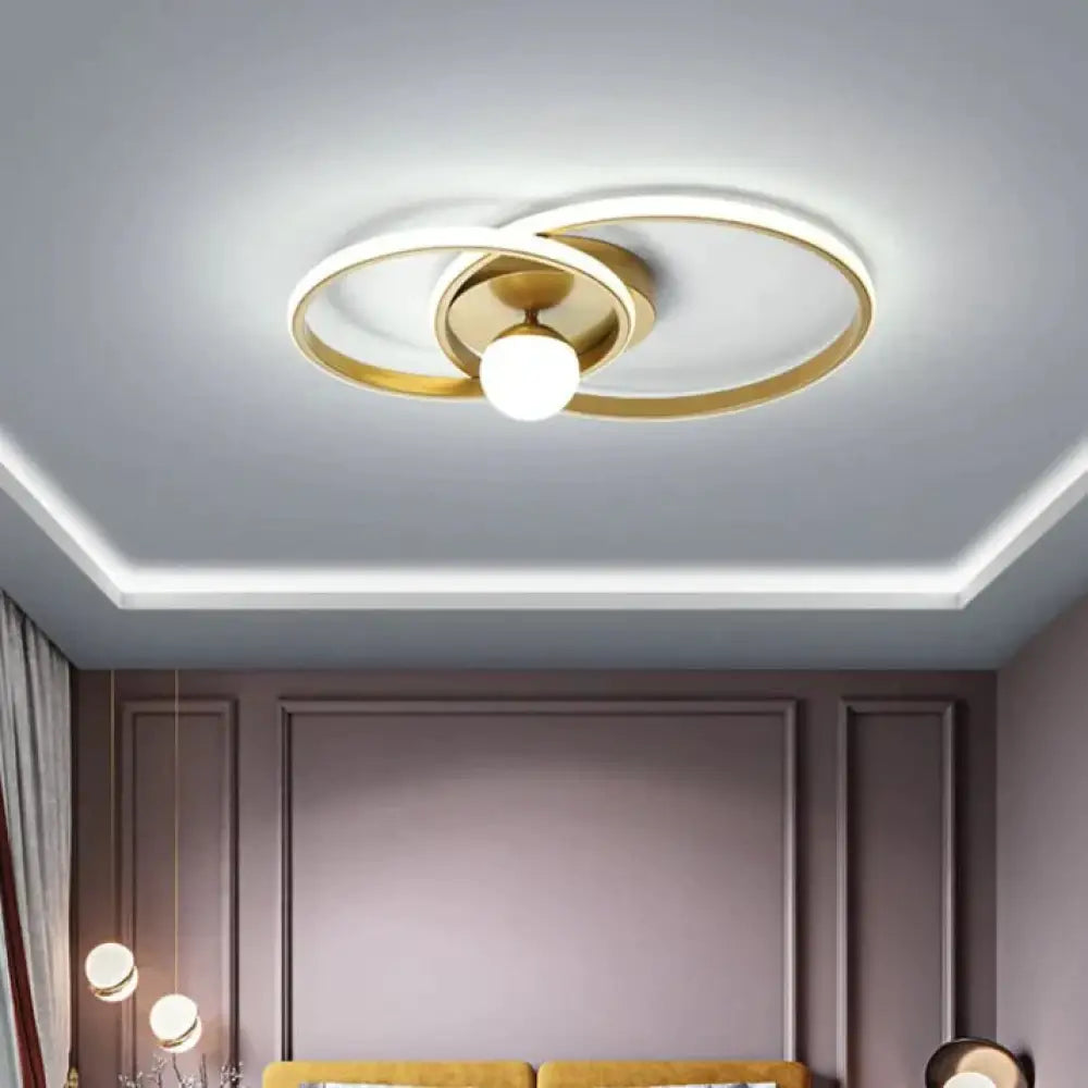 Nora’s Nordic Style Bedroom Ring Ceiling Lamp Gold 46Cm / Warm Light