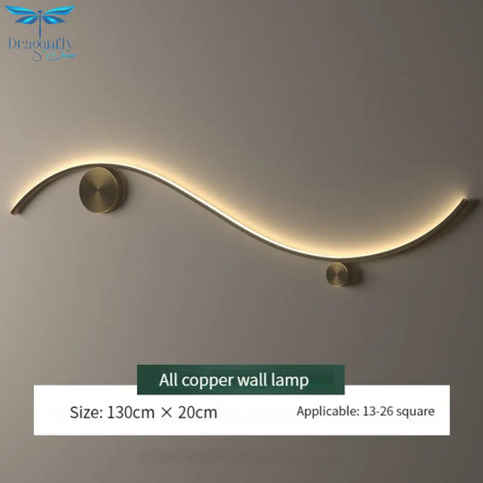 Nordic All Copper Led Wall Light Gold Black Lamp