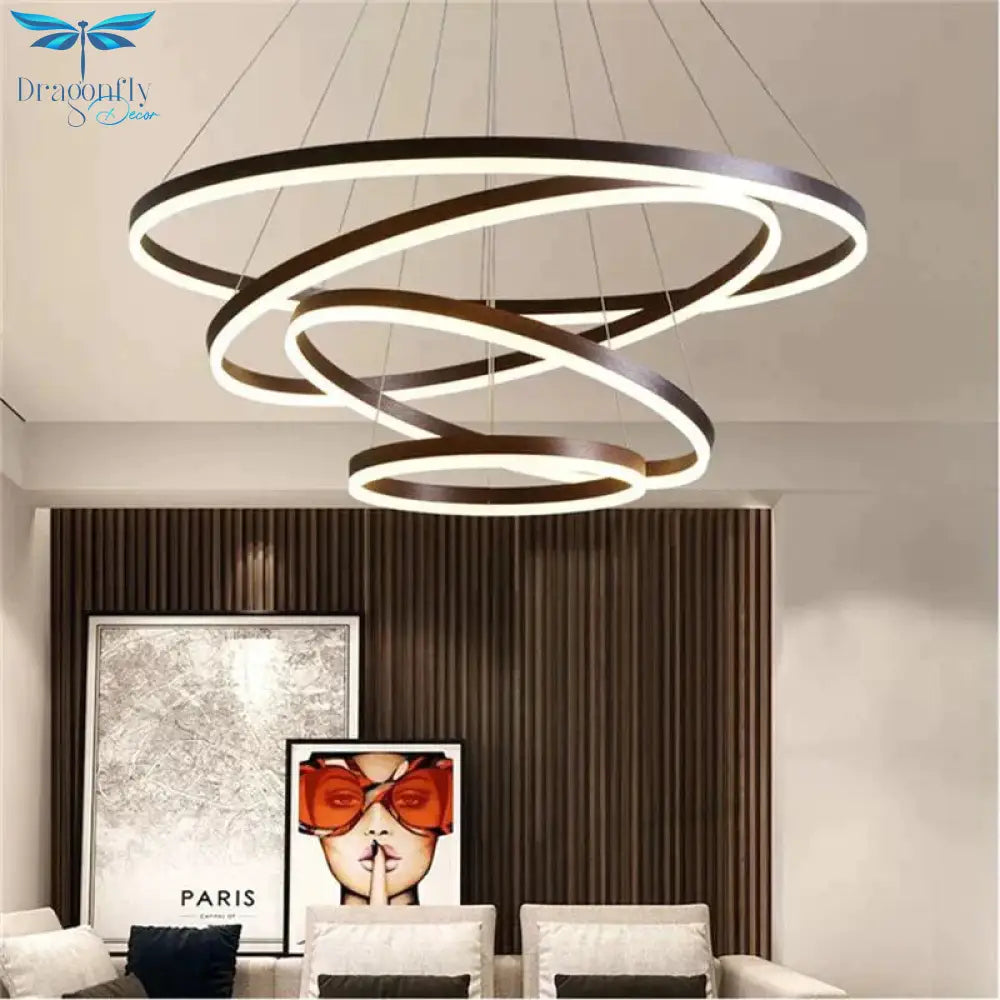 Nordic Art Deco Luxury Led Circular Pendant Lights Hanging Lamps For Living Room Dining Table