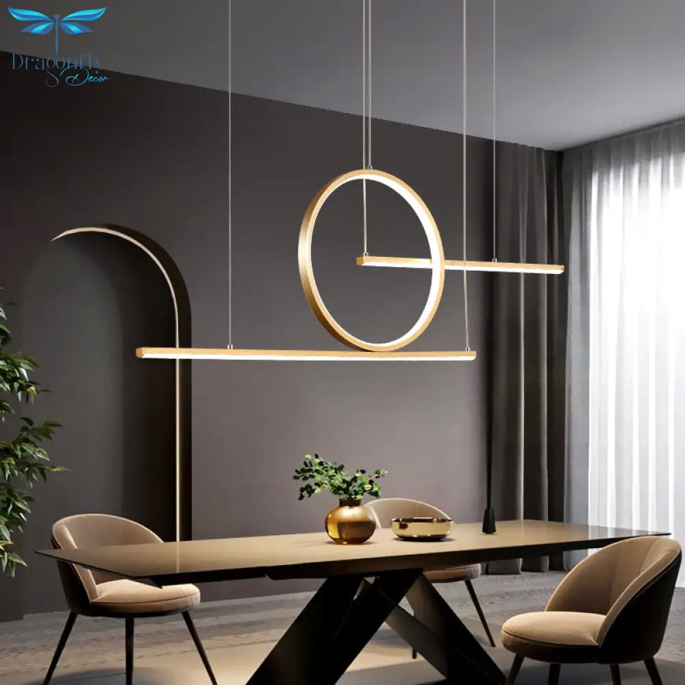 Nordic Black Gold Chandeliers With Remote Control Dining Room Living Pendant Lamp Indoor Lighting