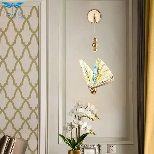 Nordic Butterfly Led Wall Light For Bedroom Wall