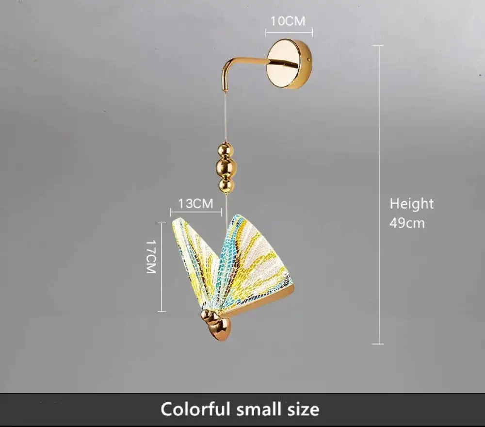 Nordic Butterfly Led Wall Light For Bedroom Colorful Small Size / Warm White Wall
