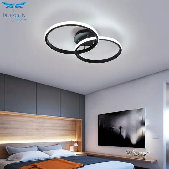 Nordic Circular White Led Ceiling Lights For Living Room Dining Rings Lamps Kitchen Bedroom Light