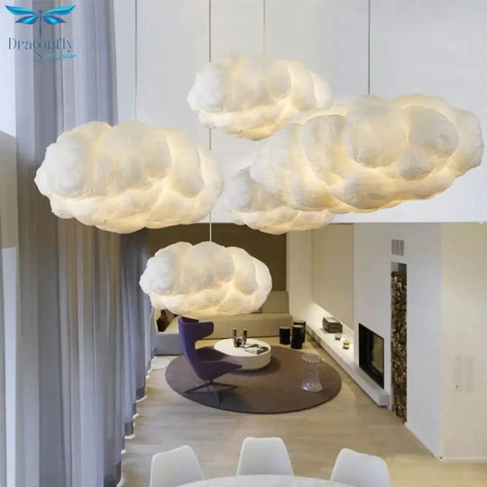 Nordic Clouds Pendant Lights Silk Lamp Dark Hanglamp Personality Decorate Hanging Light For Hotel