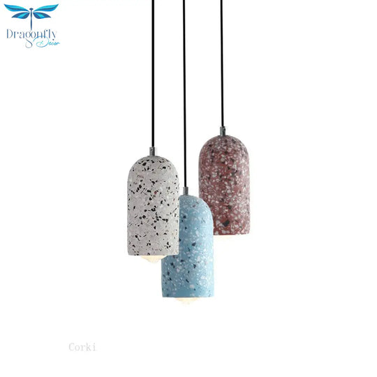Nordic Colorful Cement Pendant Lights Modern Retro Industrial Lamp Art Decor Loft Kitchen Hanging