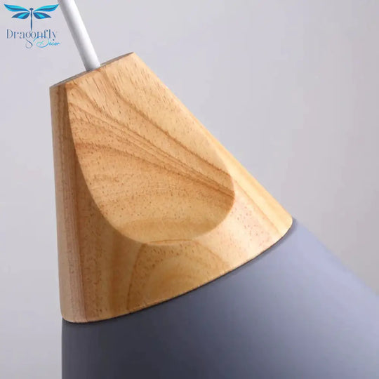 Nordic Combined Bar Real Wood Pendant Lights Multicolor Aluminum Lamp Shade Lamps For Dining Room