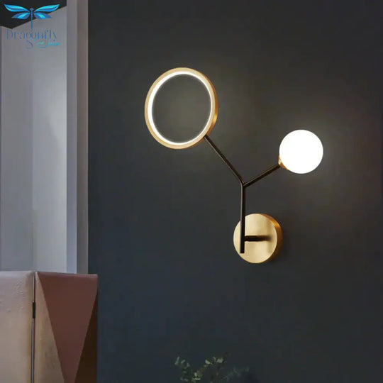 Nordic Copper Bedroom Bedside Wall Lamp Post Modern Creative Living Room Corridor Stair Tree Branch