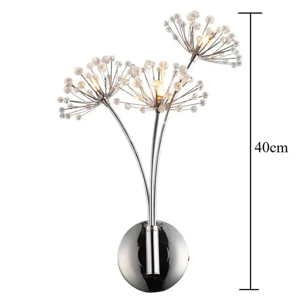 Nordic Creative Crystal Flower Dandelion Wall Lamps For Bathroom Bedroom Bedside Lamp Living Room 3