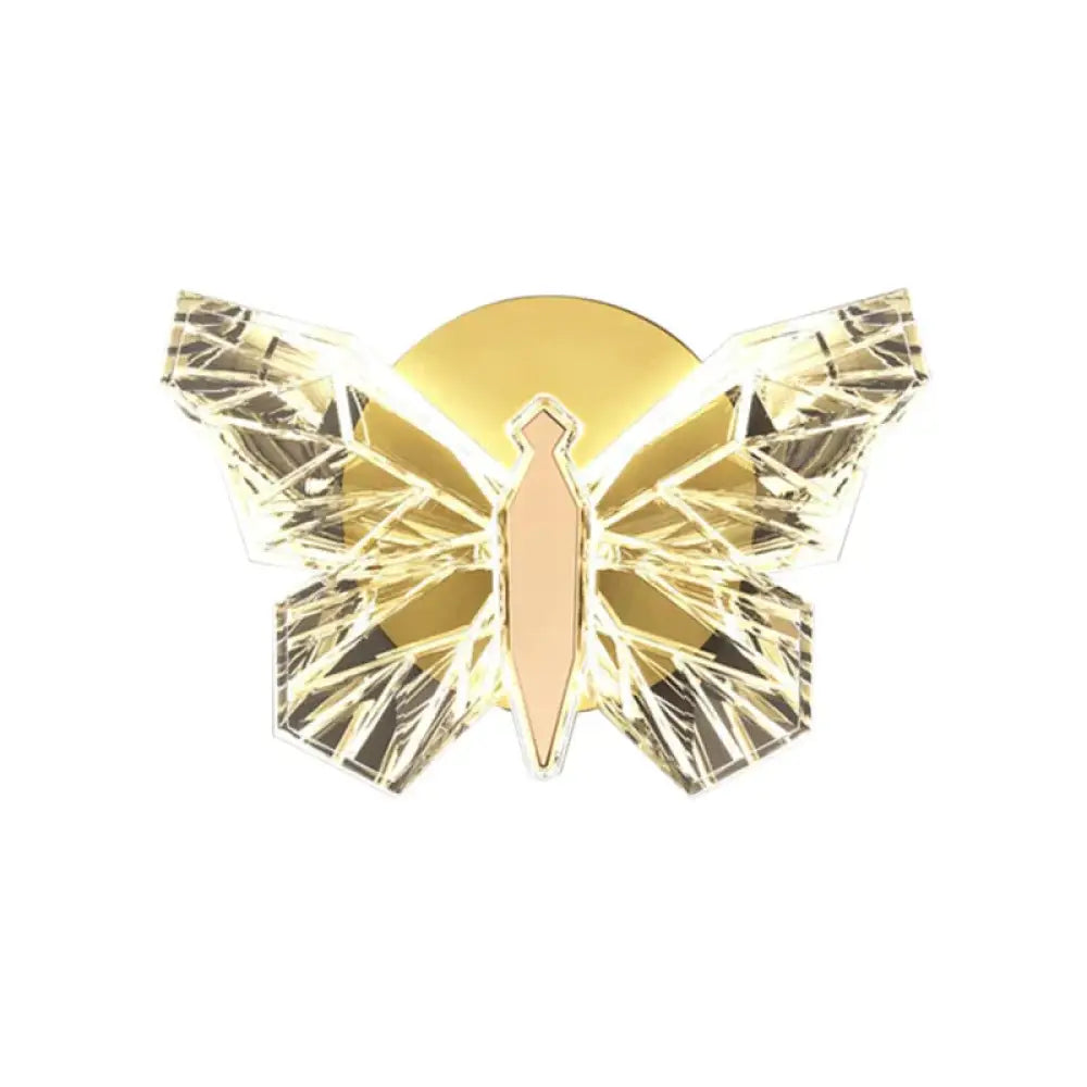 Nordic Creative Luxury Butterfly Wall Lamp For Bedroom Living Room Lighting Gold / Warm White