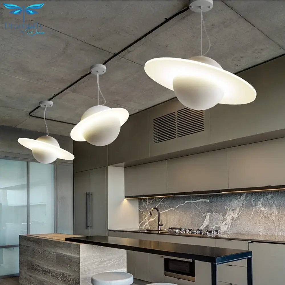 Nordic Design Minimalist Jupiter Ring Pendant Lights For Living Room Decoration Adjustable Led