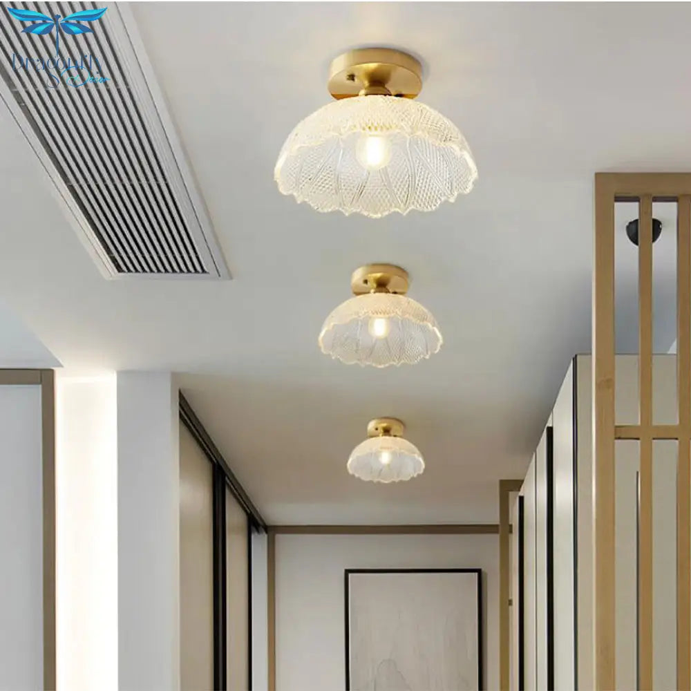 Nordic Glass Ceiling Lamp Retro Loft Vintage Light Russia Dining Room Modern Corridor Copper E27