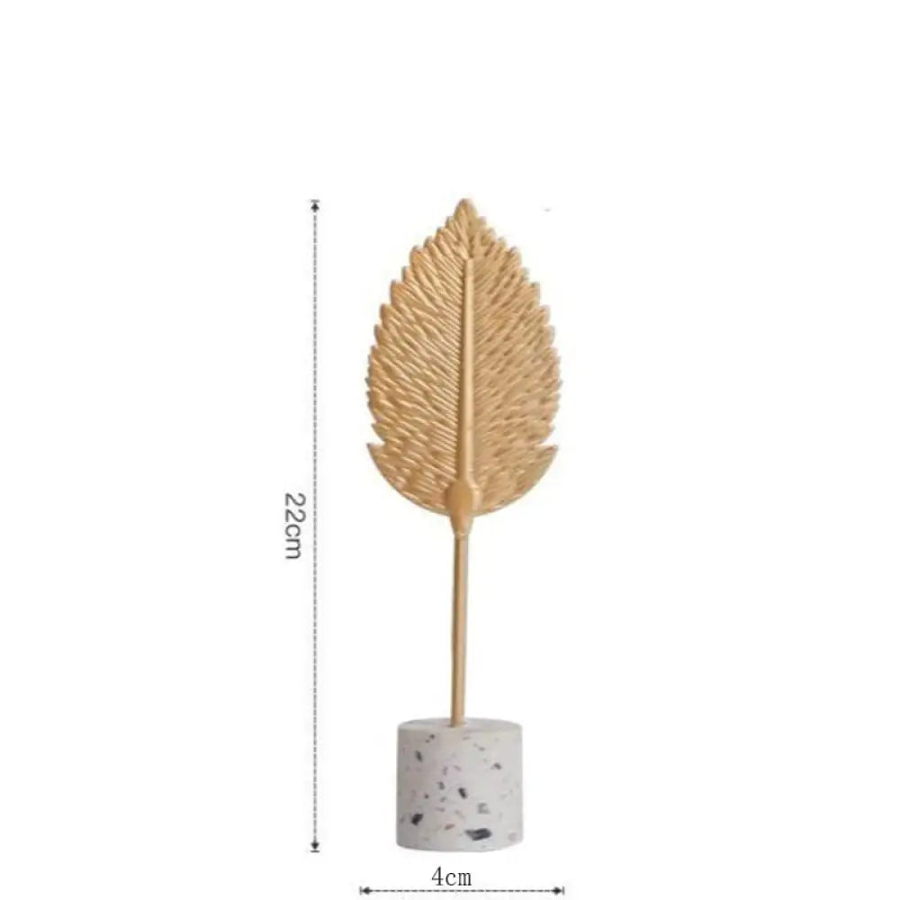 Nordic Golden Ginkgo Leaf Sculpture: Modern Iron Artwork For Home Decor And Special Occasions A - S