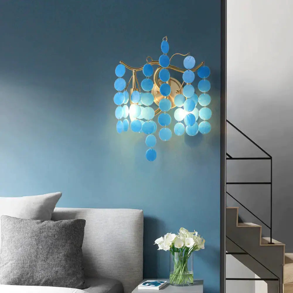 Nordic Handmade Glass Petal Wall Lamp Japanese Creative Household Warm Living Room Bedroom Bedside