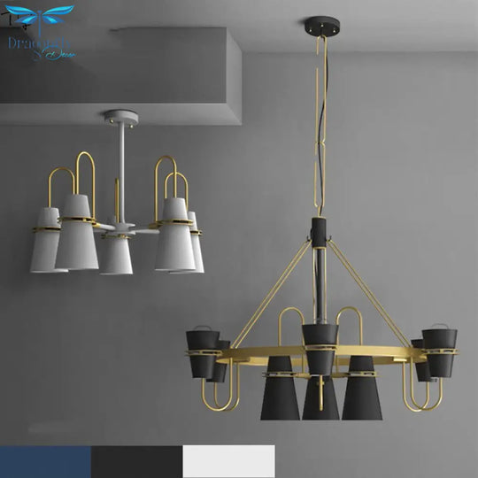 Nordic Horn Industrial Lamp Chandelier For Living Room Dining Led Lighting Fixtures Modern Iron Art