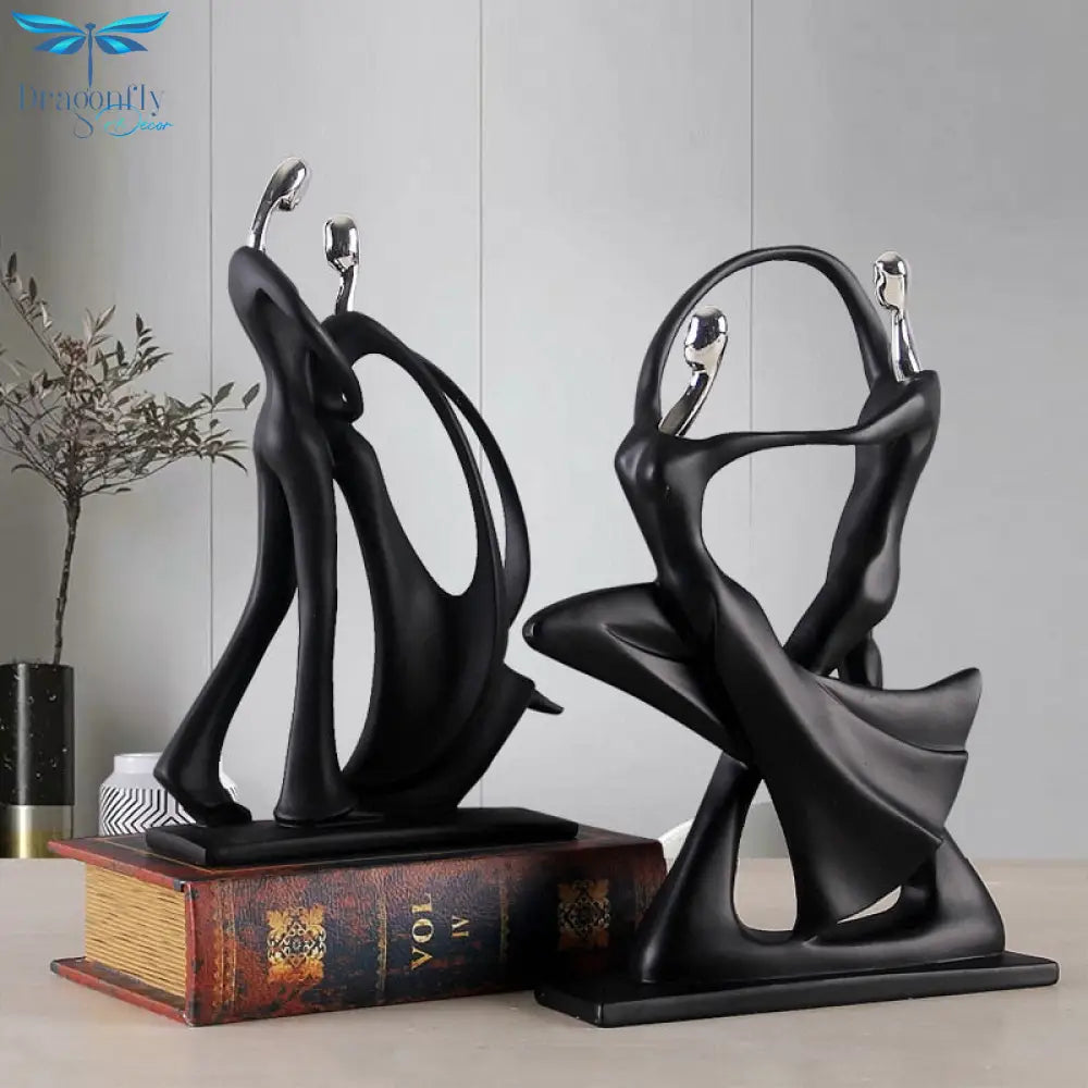 Nordic - Inspired Elegant Dancing Duo Resin Figurine - Home Decor Accent For Living Space Items