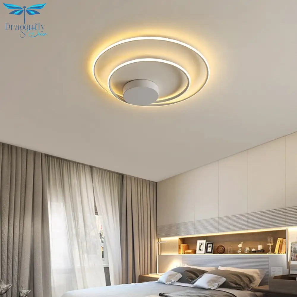 Nordic Led Ring Chandeliers Bedroom Main Lamp Simple Modern Personality Creative Lighting Art