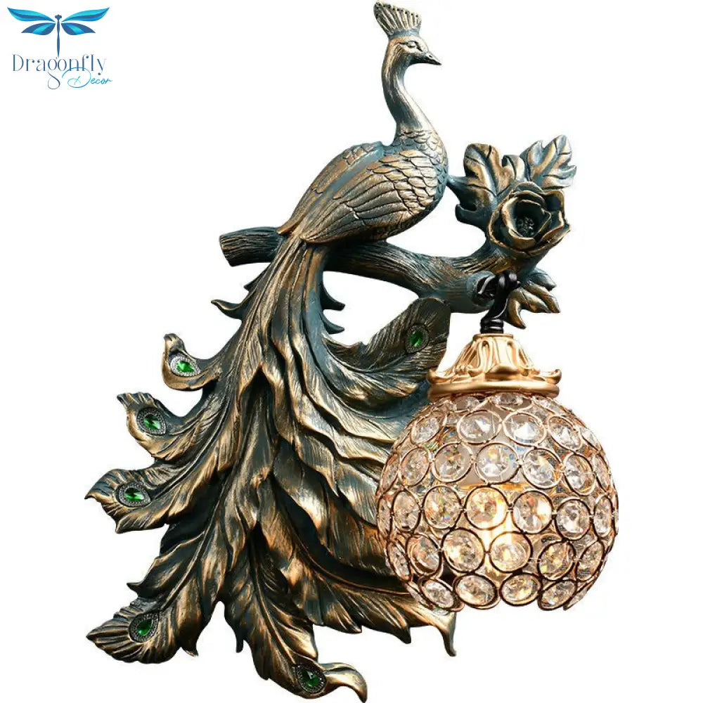 Nordic Led Wall Lamps Retro Peacock Sconce Lamp