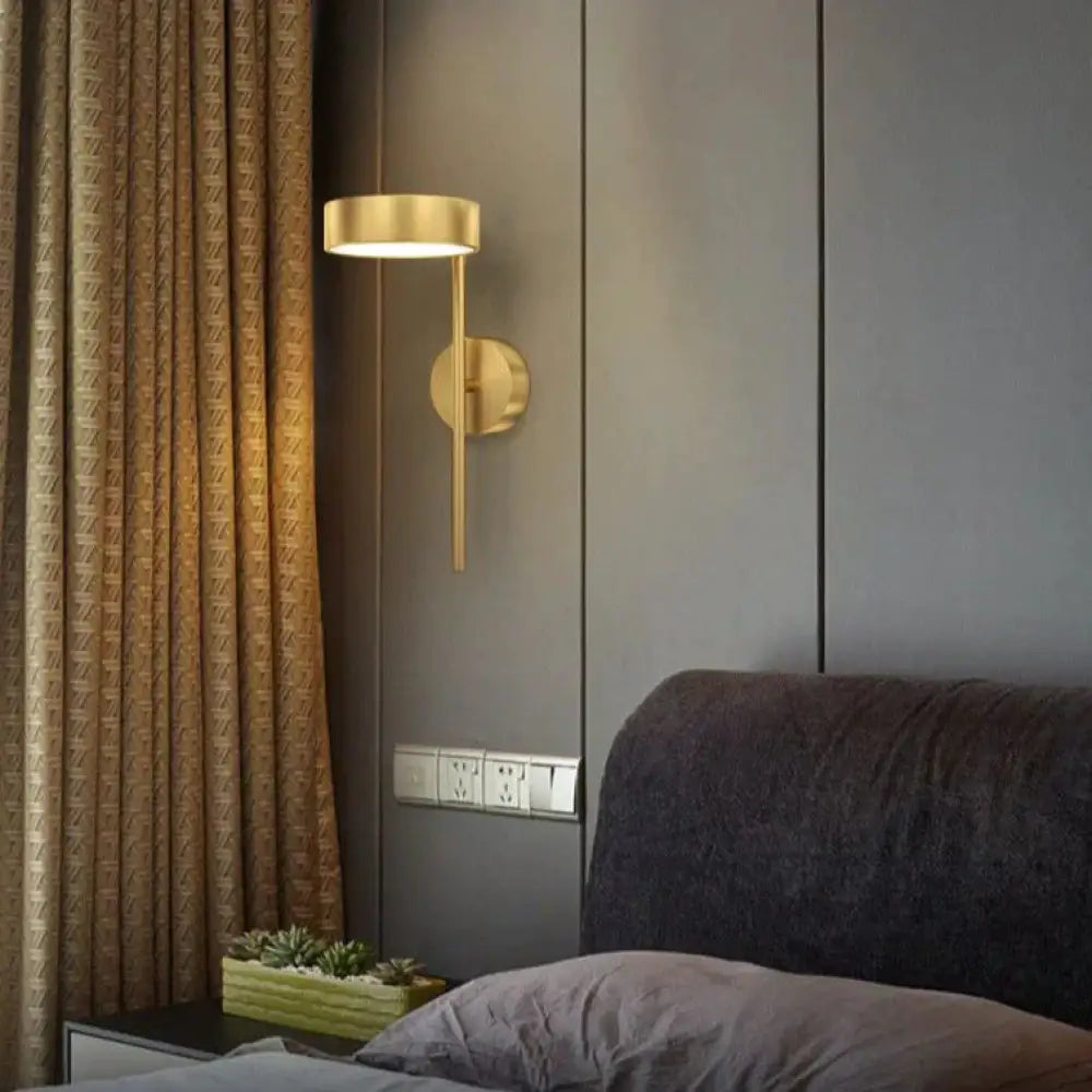 Nordic Light Luxury Bedside Lamp Bedroom Full Copper Wall Lamps