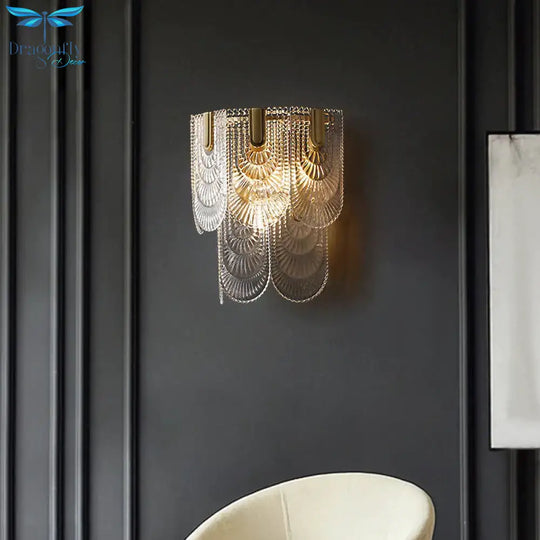 Nordic Light Luxury Creative Bedroom Bedside Copper Wall Lamp Lamps