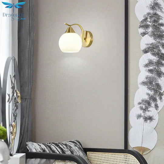 Nordic Living Room Background Wall Bedroom Copper Lamp Lamps