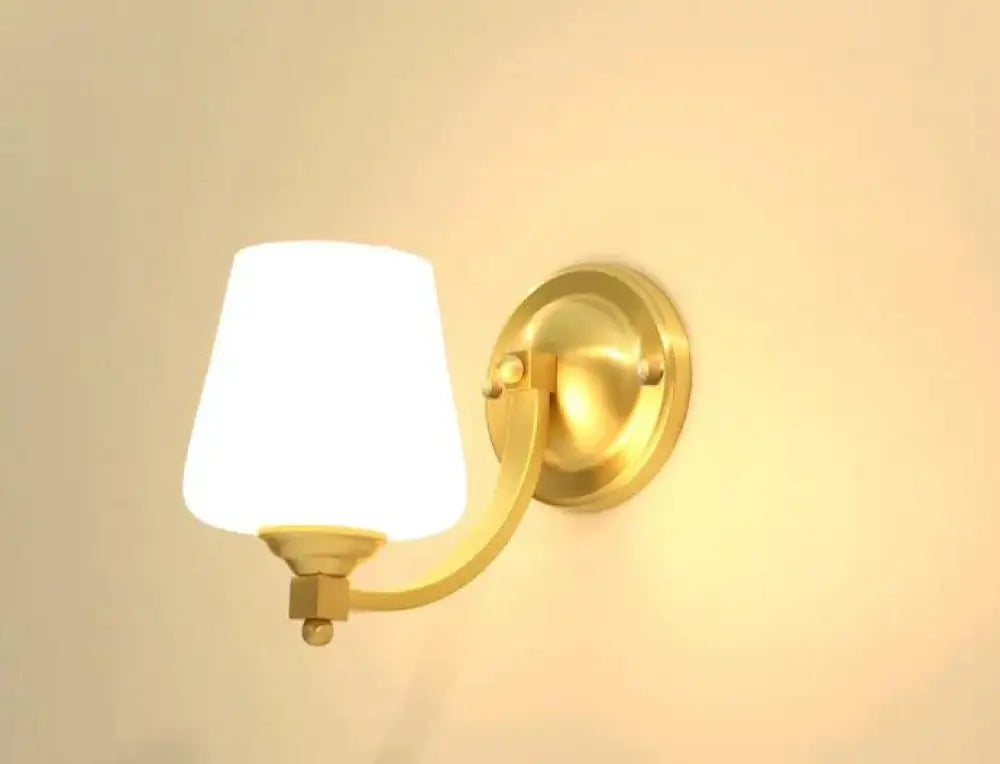 Nordic Living Room Bedroom Copper Wall Lamps  Single - Head Copper Wall Lamp / Led White Light