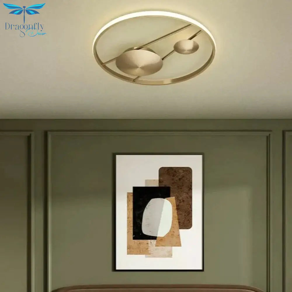 Nordic Luxury Bedroom Living Room Copper Ceiling Lamp