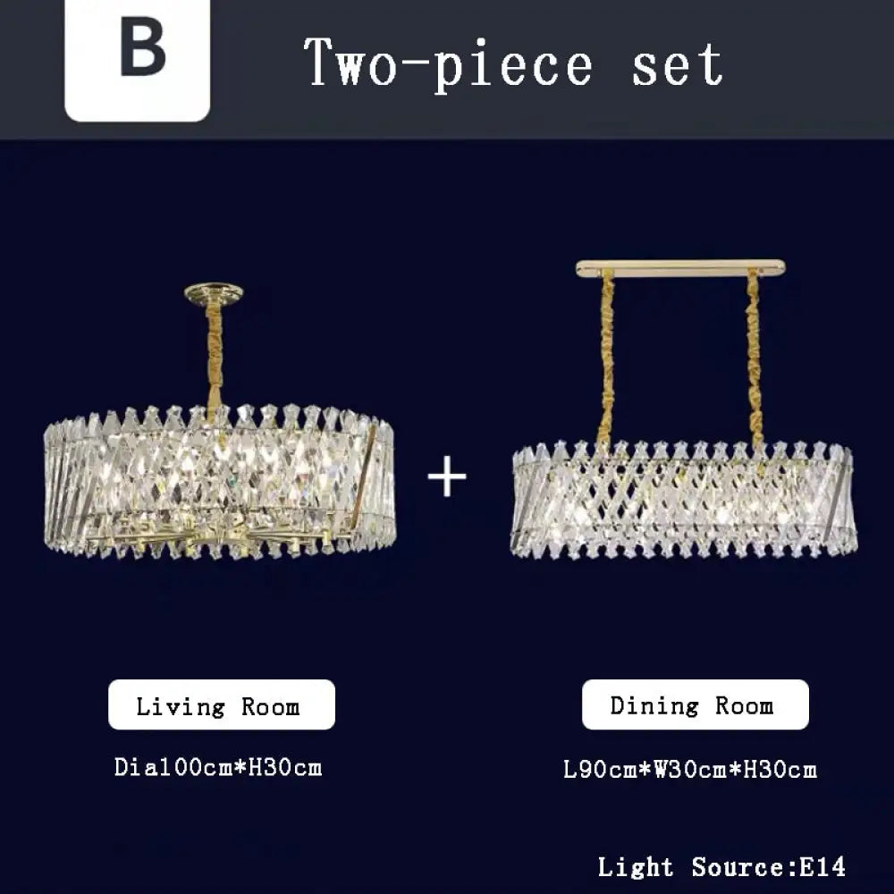 Nordic Luxury Gold Crystal Led Ceiling Lamp - Dimmable Chandelier For Home Decor & Dining Room Set