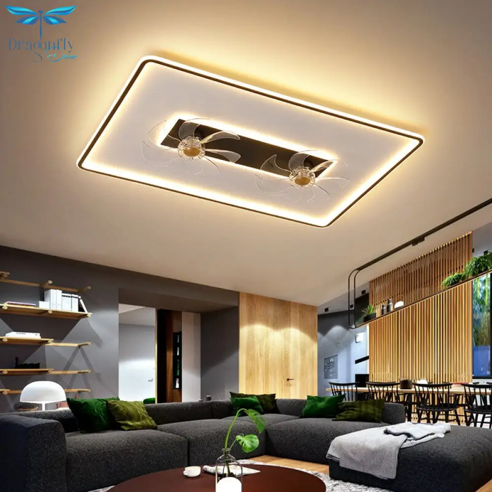 Nordic Luxury Led Ceiling Fan Lights Brightness Dimmable For Living Room Bedroom Dining Kitchen Home