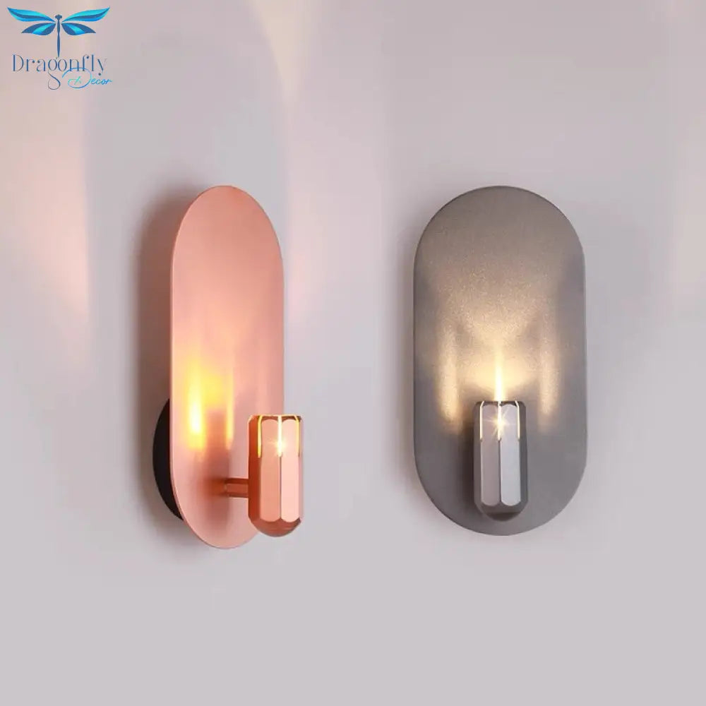Nordic Luxury Rose Gold Led Wall Light Modern Creative Model Room Stairs Bedroom Bedside Lamp Home